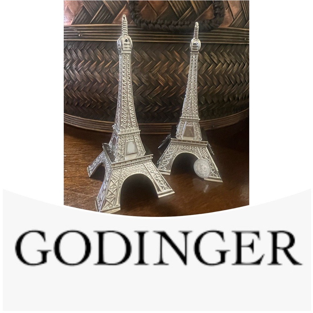 Godinger Silver Metal Eiffel Tower Salt and Pepper Shakers